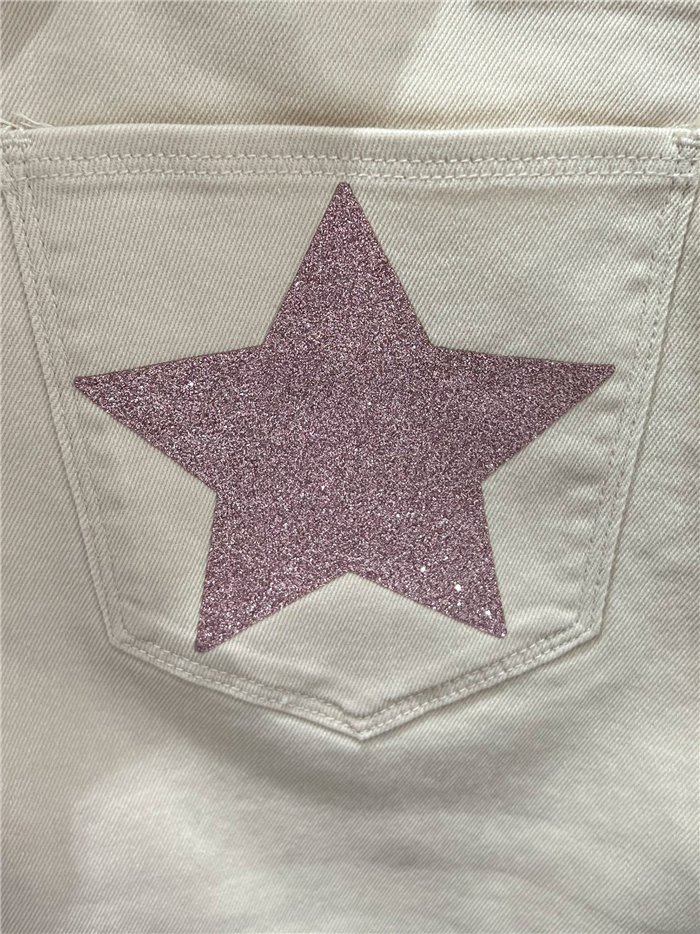 Bermuda plus size com glitter e bolsos.