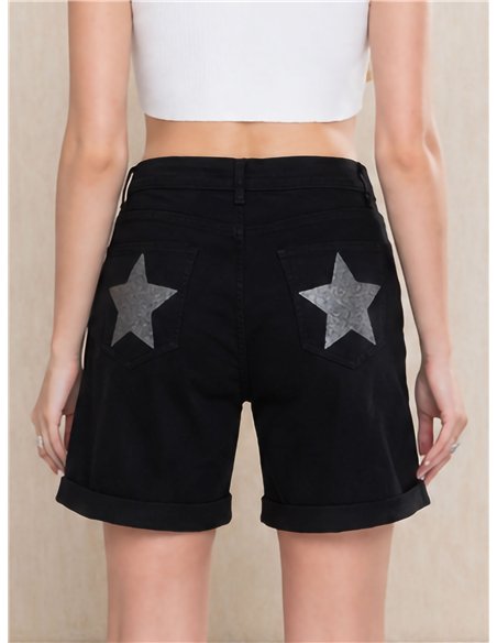 Bermuda plus size com glitter e bolsos.