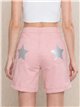Plus size glitter star pocket bermuda shorts