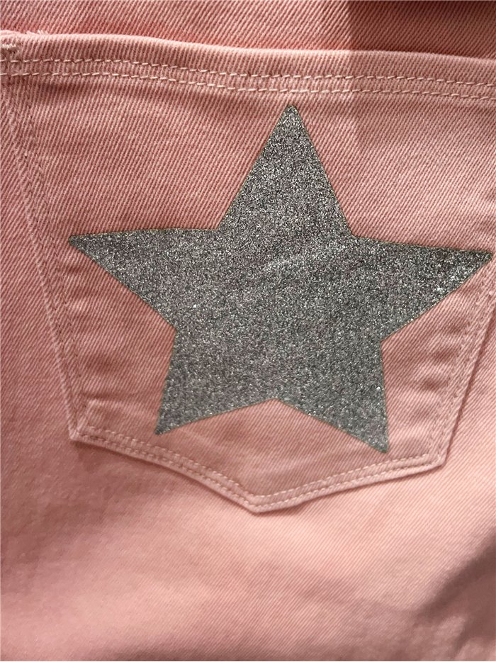 Plus size glitter star pocket bermuda shorts
