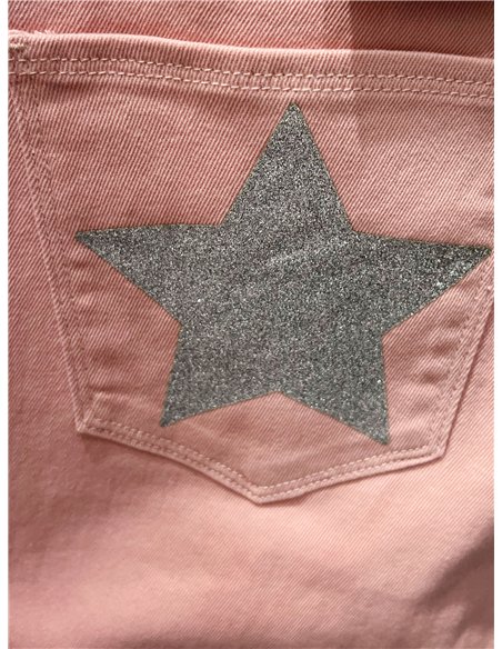 Plus size glitter star pocket bermuda shorts