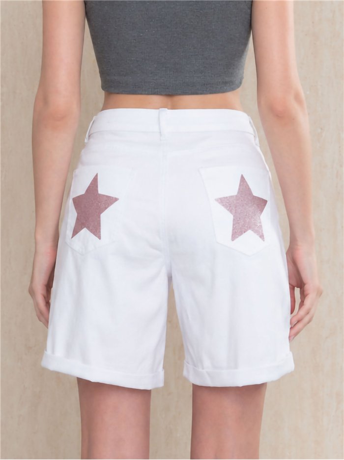 Glitter star pocket bermuda shorts