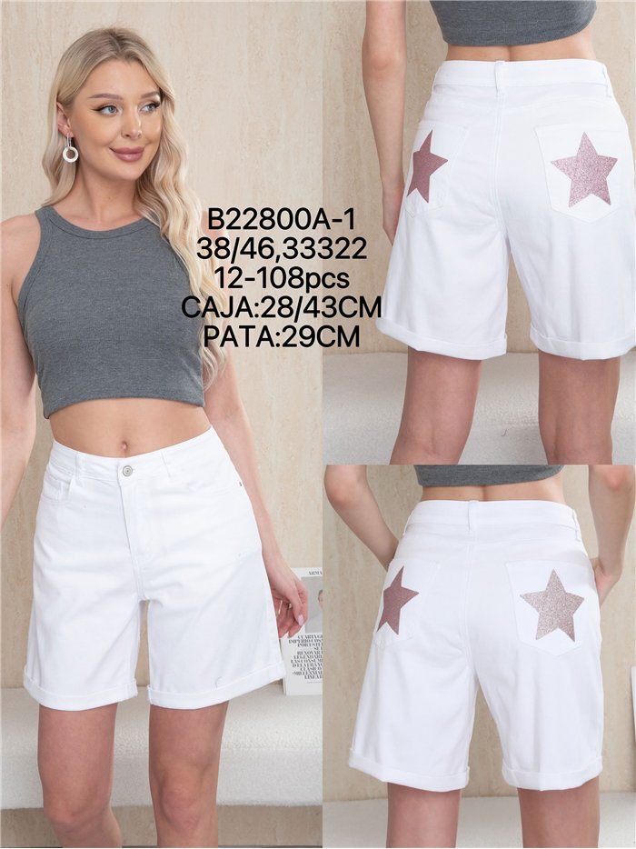 Glitter star pocket bermuda shorts