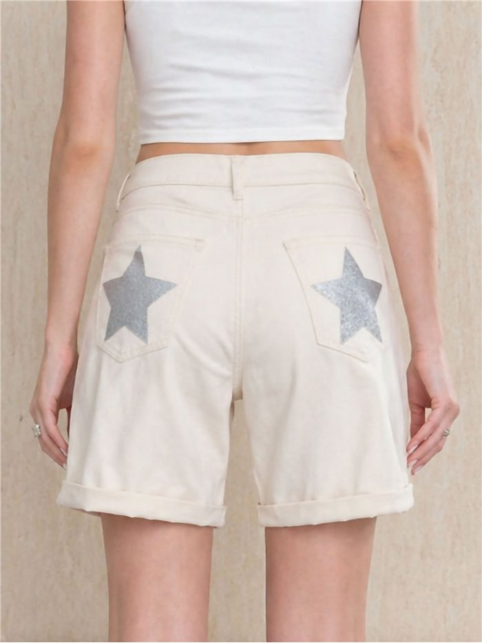Glitter star pocket bermuda shorts