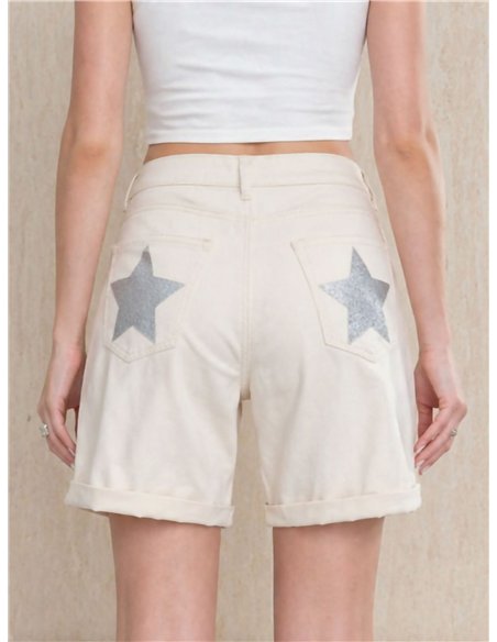 Glitter star pocket bermuda shorts