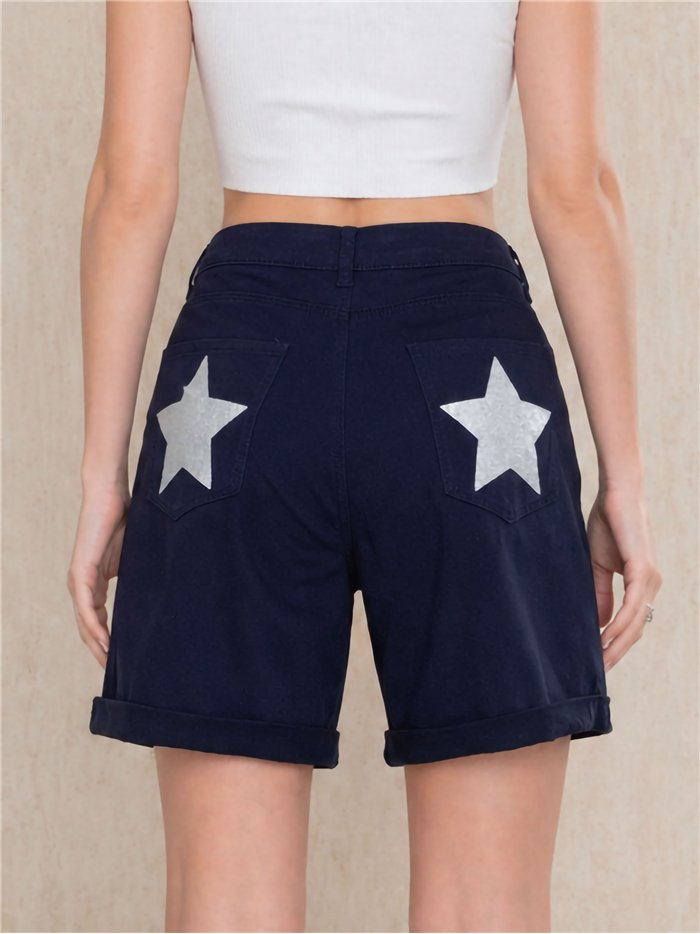 Glitter star pocket bermuda shorts