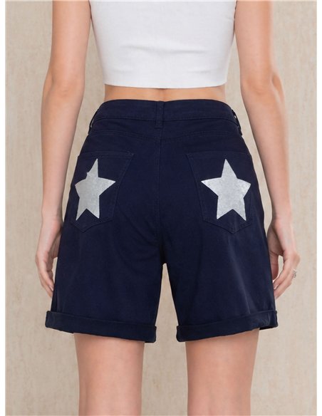 Glitter star pocket bermuda shorts