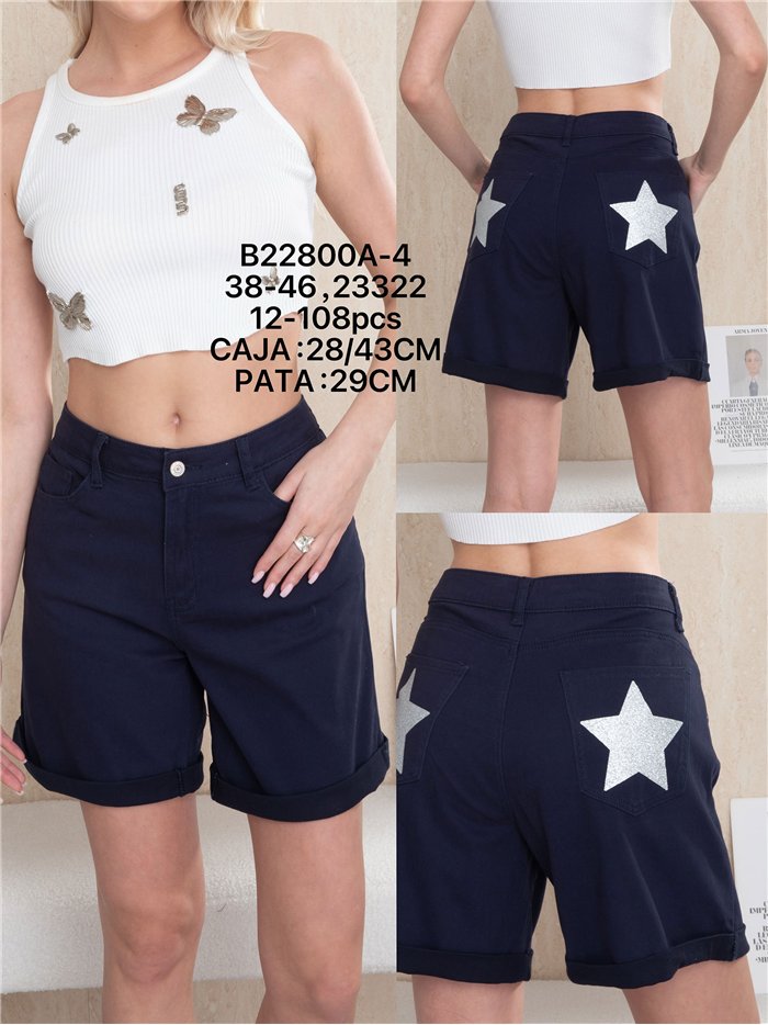 Glitter star pocket bermuda shorts