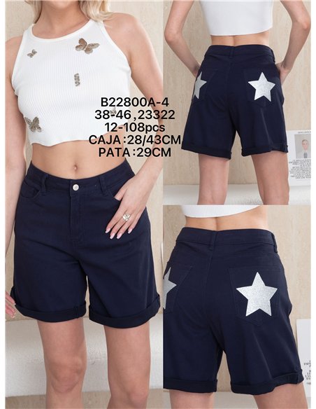 Glitter star pocket bermuda shorts