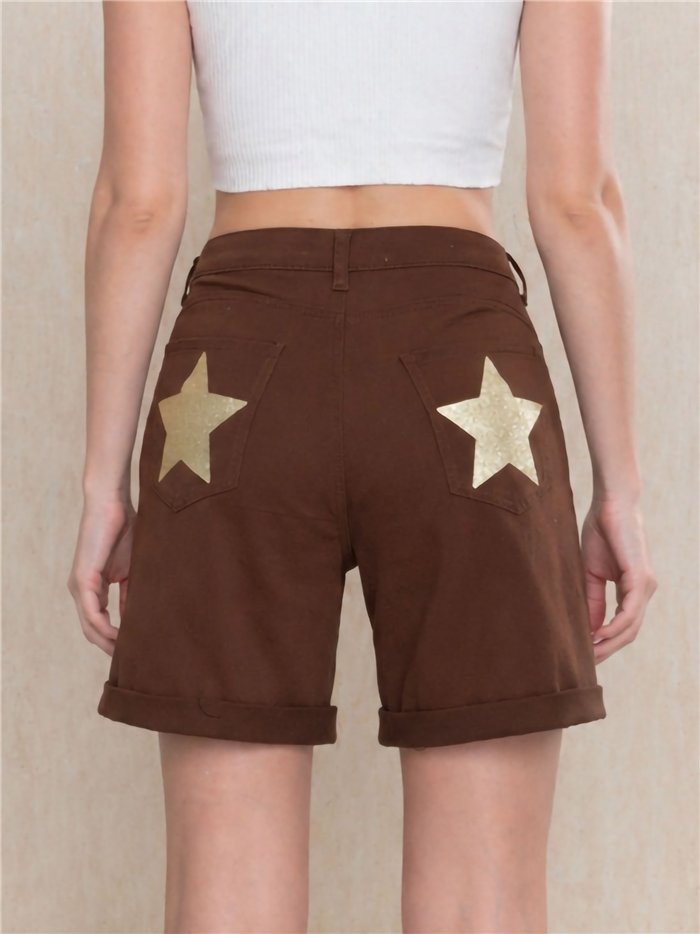 Glitter star pocket bermuda shorts
