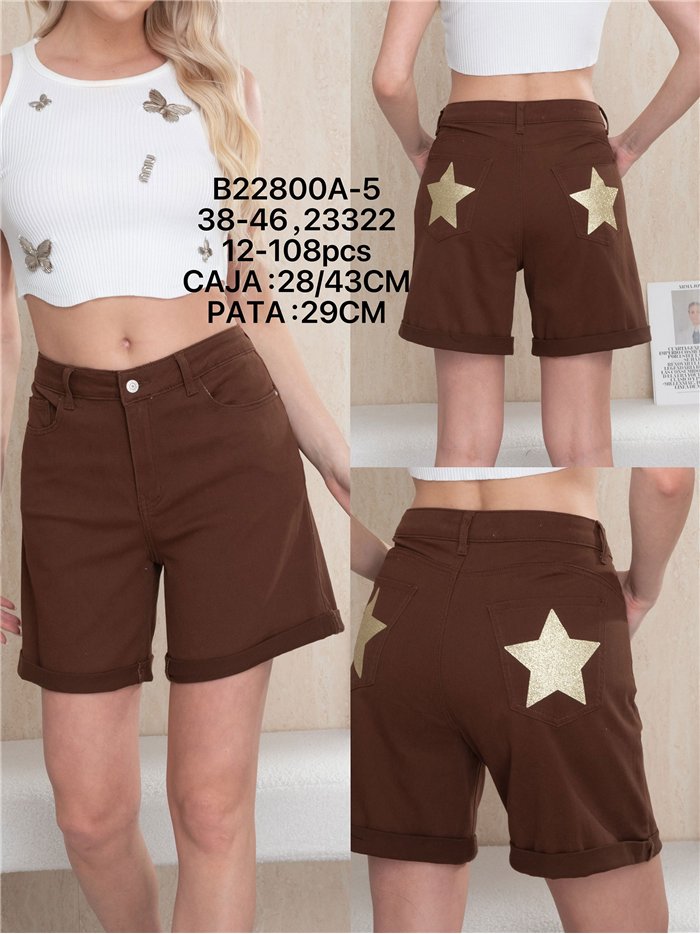 Glitter star pocket bermuda shorts
