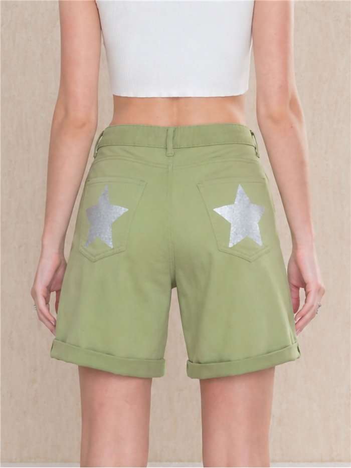 Glitter star pocket bermuda shorts