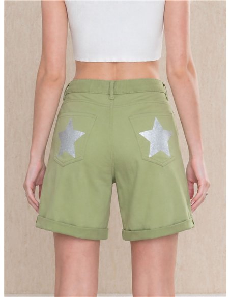 Glitter star pocket bermuda shorts
