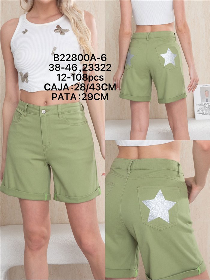 Glitter star pocket bermuda shorts