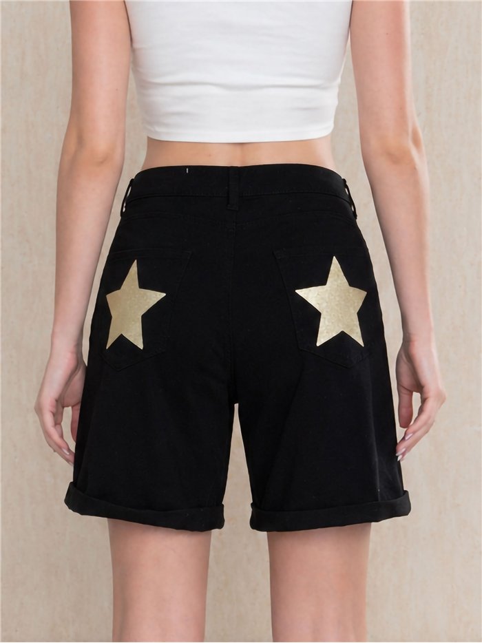Glitter star pocket bermuda shorts