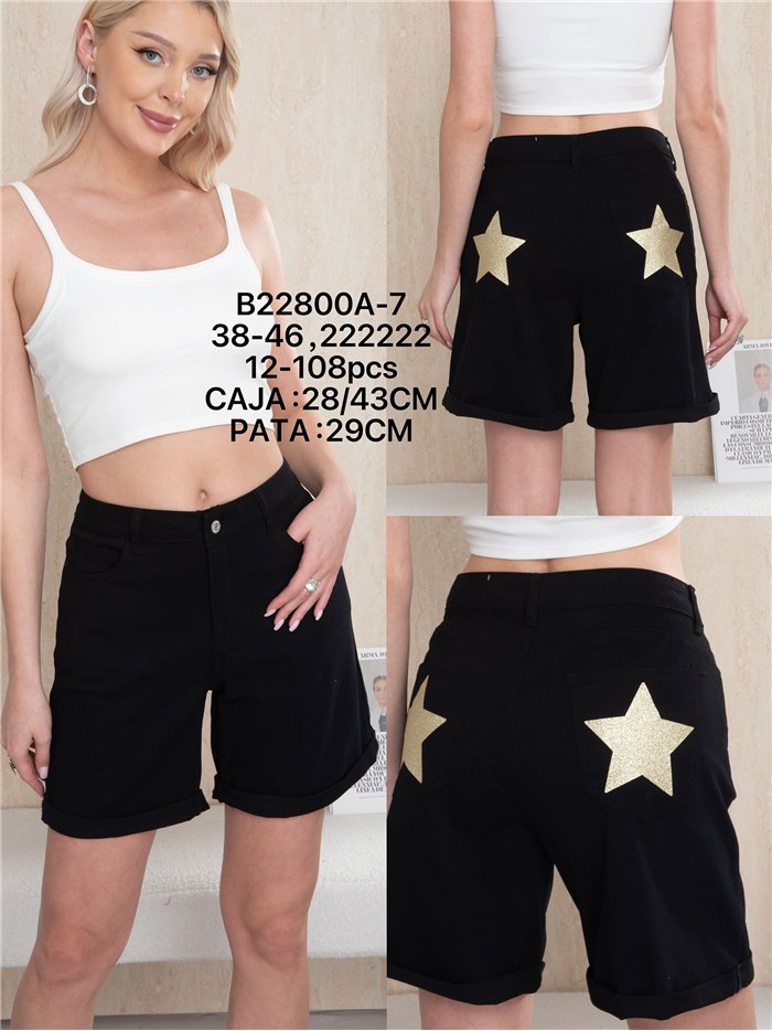 Glitter star pocket bermuda shorts