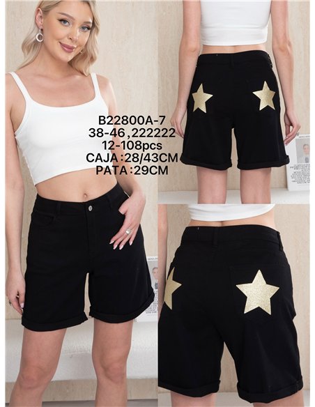 Glitter star pocket bermuda shorts