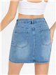 Minissaia jeans com tachas