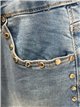 Minissaia jeans com tachas