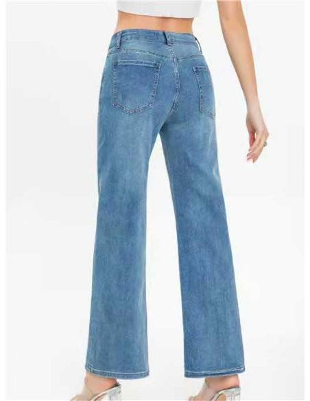 Front seam wide leg jeans