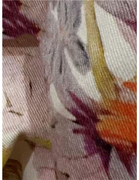 Floral print wide leg jeans