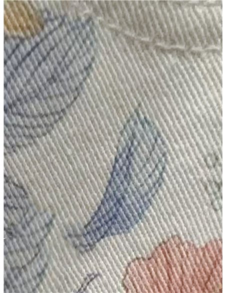 calça jeans de perna larga com estampa floral