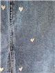 Heart embroidered denim midi skirt