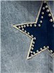 Side star wide leg jeans with studs