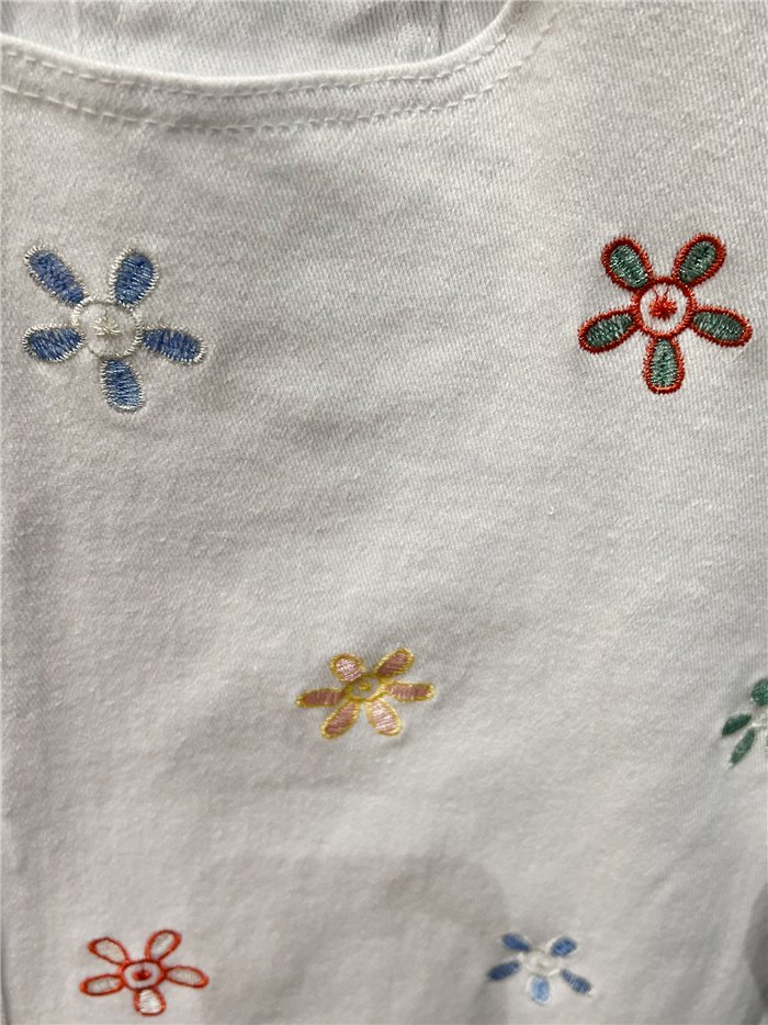 Embroidered flower culotte jeans