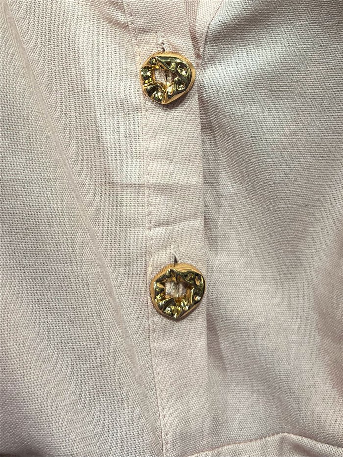 Vestido midi de linho com cinto