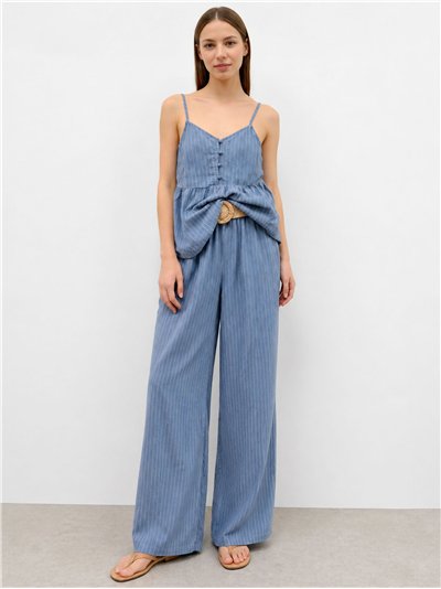 Conjunto de regata e calça listradas