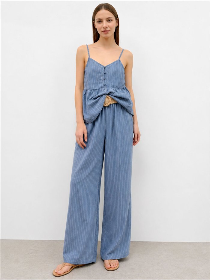 Conjunto de regata e calça listradas