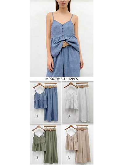 Conjunto de regata e calça listradas 2