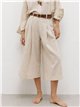 Pleated linen look culotte trousers