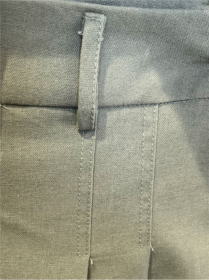 Pleated linen look culotte trousers