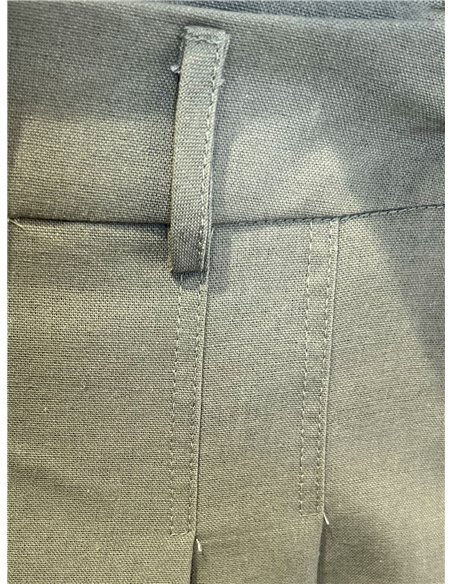 Pleated linen look culotte trousers