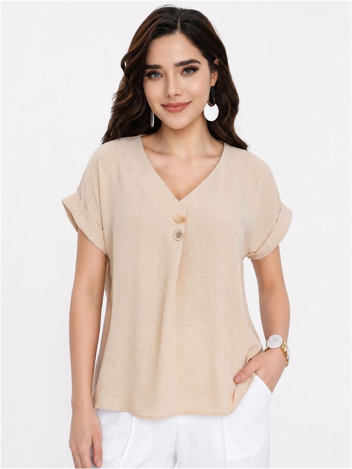 Blusa lisa com botões