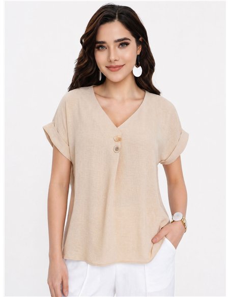 Blusa lisa com botões
