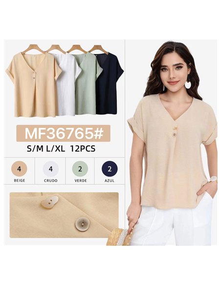 Blusa lisa com botões