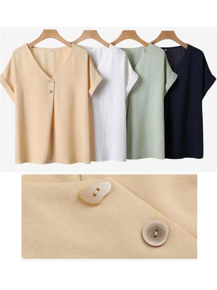 Blusa lisa com botões