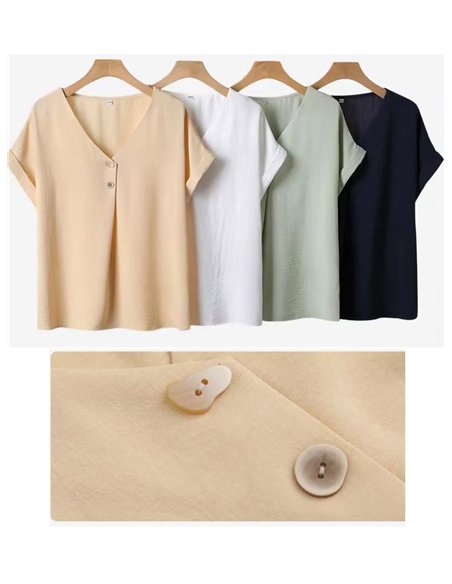 Blusa lisa com botões