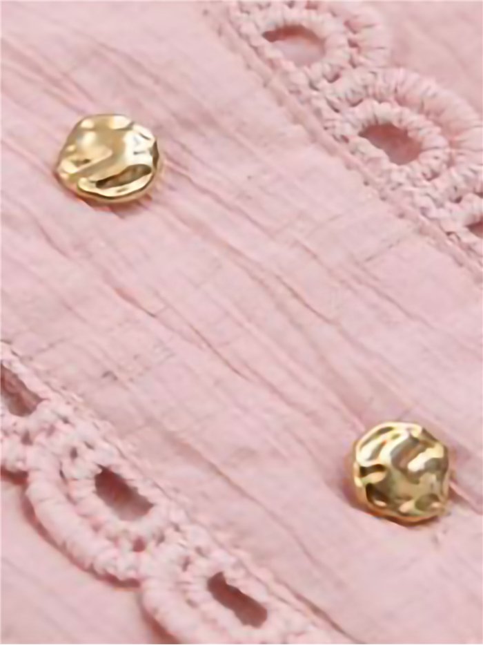 Sleeveless ruffle linen-look blouse