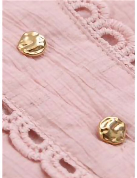 Sleeveless ruffle linen-look blouse