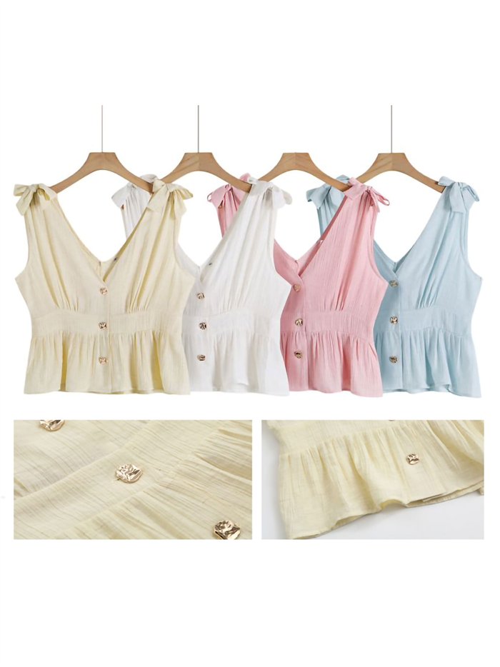 Regata com efeito linho e amarrações