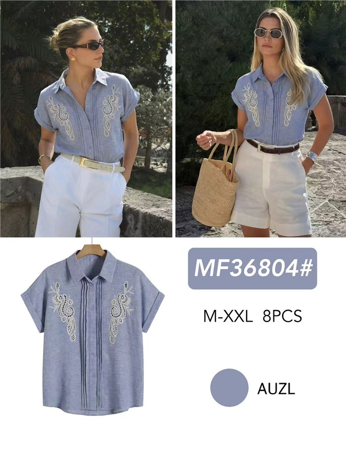 camisa de linho bordada