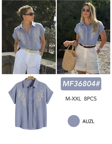 camisa de linho bordada