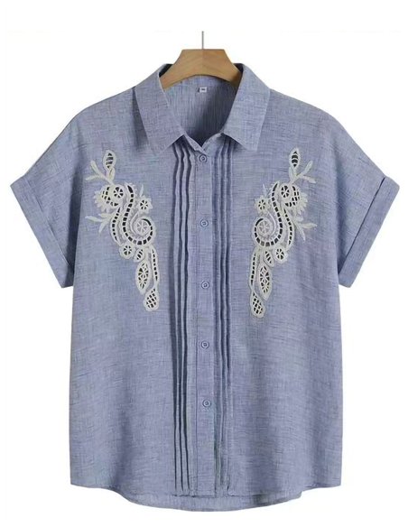 camisa de linho bordada