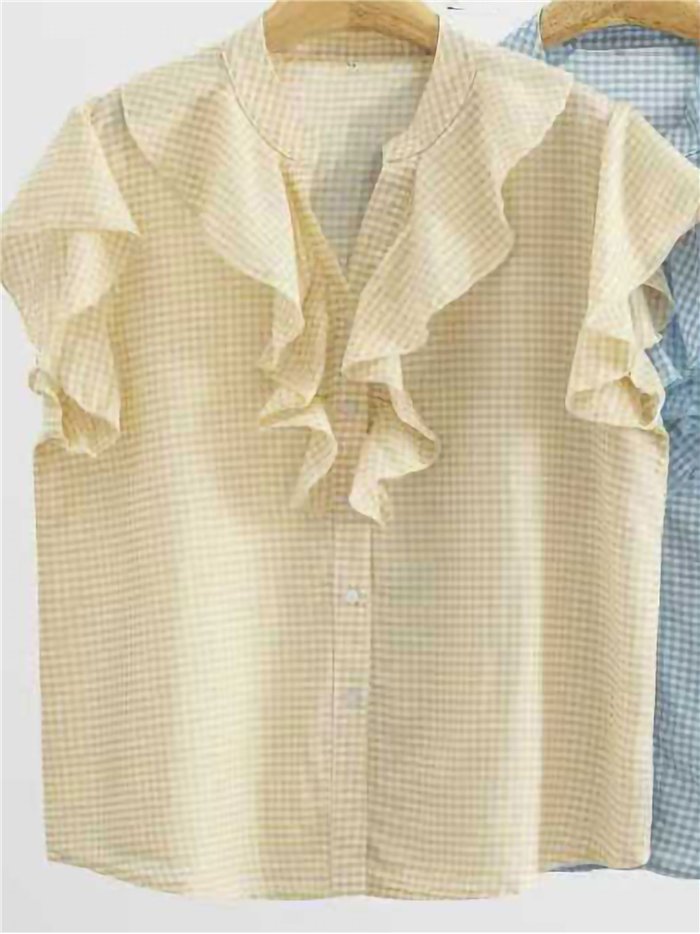 Blusa xadrez vichy com babado