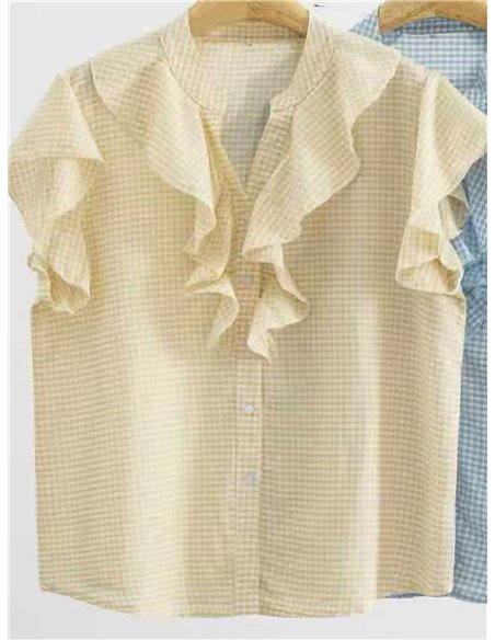 Blusa xadrez vichy com babado