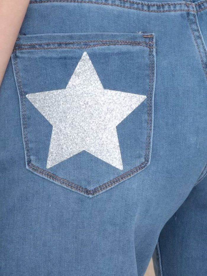 Bermuda denim estrella glitter talla grande